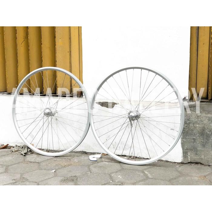 Wheelset 700C Araya Ar713 Hub Bitex Bearing Silver Chrome 36 Hole Nos