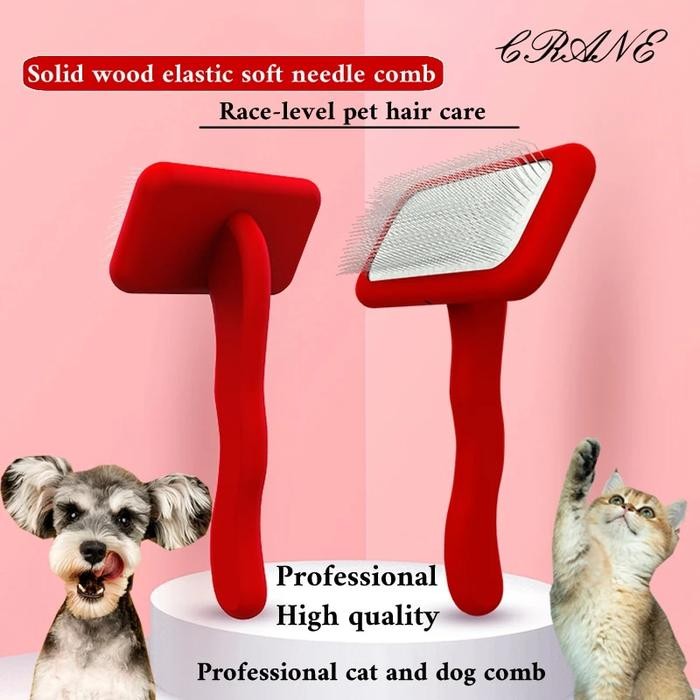 Crane Dog/Cat Grooming Brush Wooden Dog Brush Shampoo Tool for Pet