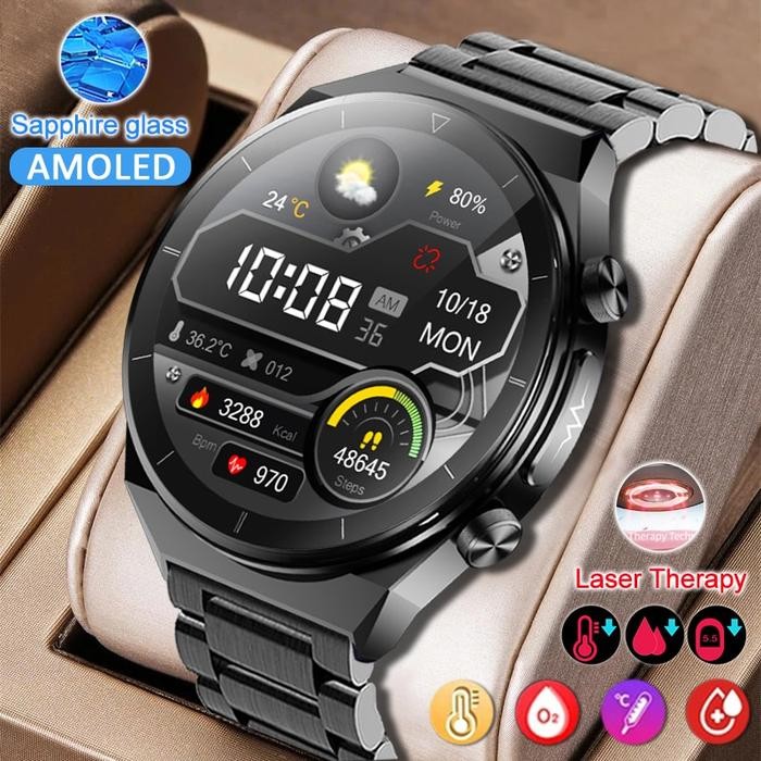 Sapphire Glass Smartwatch ECG Blood Sugar Blood Lipids Blood Pressure