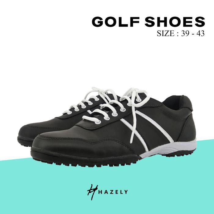 HOT SALE SEPATU GOLF KULIT ASLI / SEPATU GOLF PRIA / SEPATU GOLF - HITAM