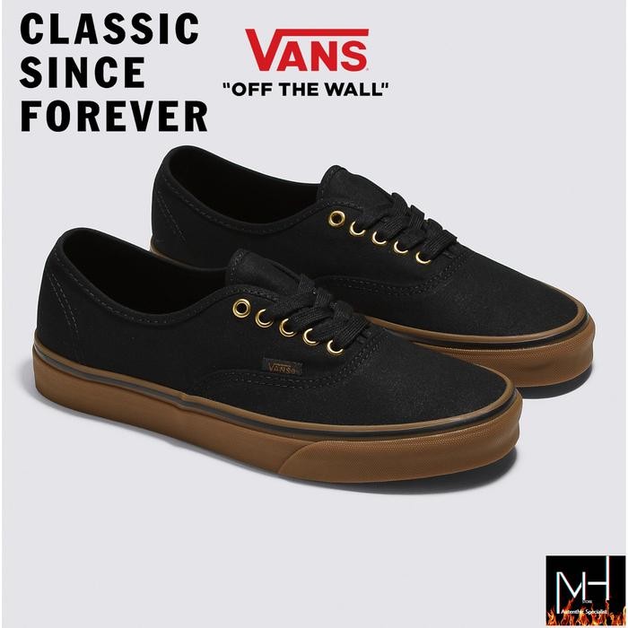 VANS AUTHENTIC CLASSIC BLACK RUBBER GUM ORIGINAL 100%