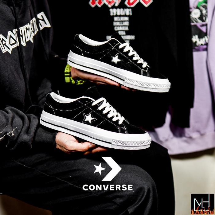 CONVERSE ONE STAR BLACK WHITE ORIGINAL 100%