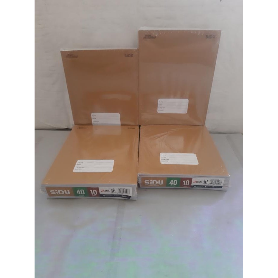 

Buku Tulis Sidu Kraf 40-1 pack(10 buku)-Buku Tulis Sidu Sampul Coklat isi 40 lembar-Sidu