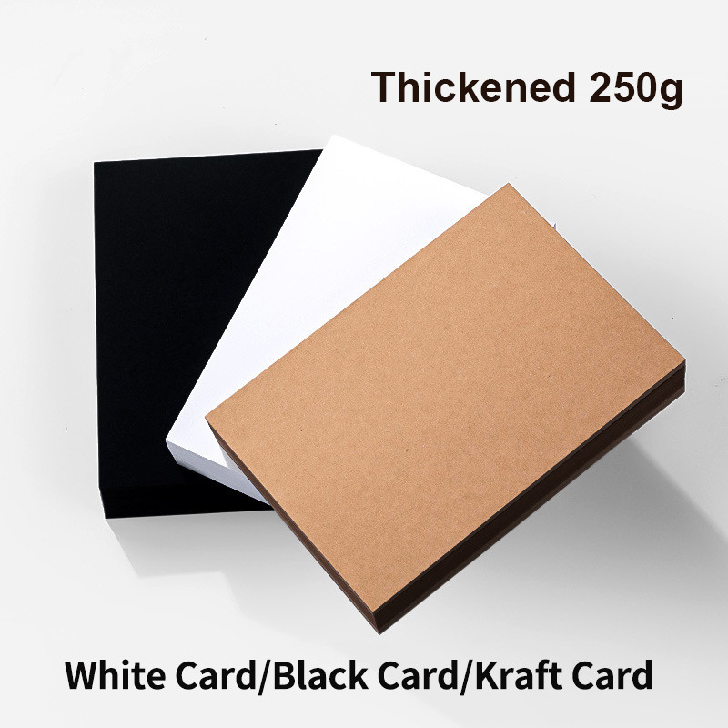 

50/75/100Pcs Kraft Paper 250gsm Message Word Card paper DIY Gift Packing Cardboard Paper Blank