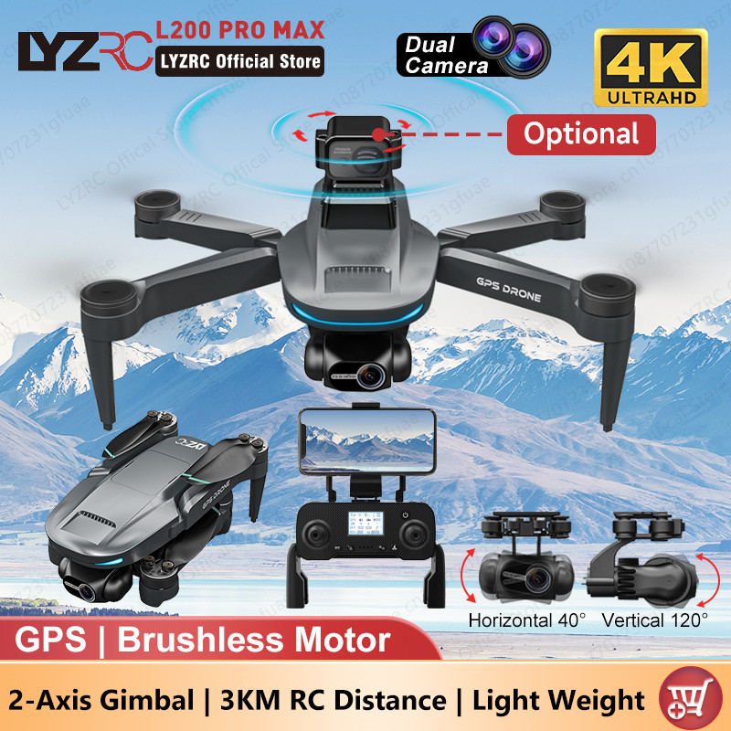 IMPORT LYZRC L200 PRO MAX 2-Axis Gimbal Camera Drone 4K Professional GPS Brushless 360 Obstacle