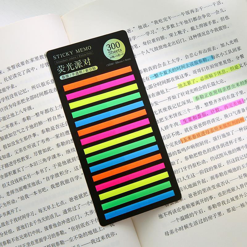 

300 Sheets Rainbow Color Index Memo Pad Sticky Notes Paper Sticker Posted It Notepad Bookmark School