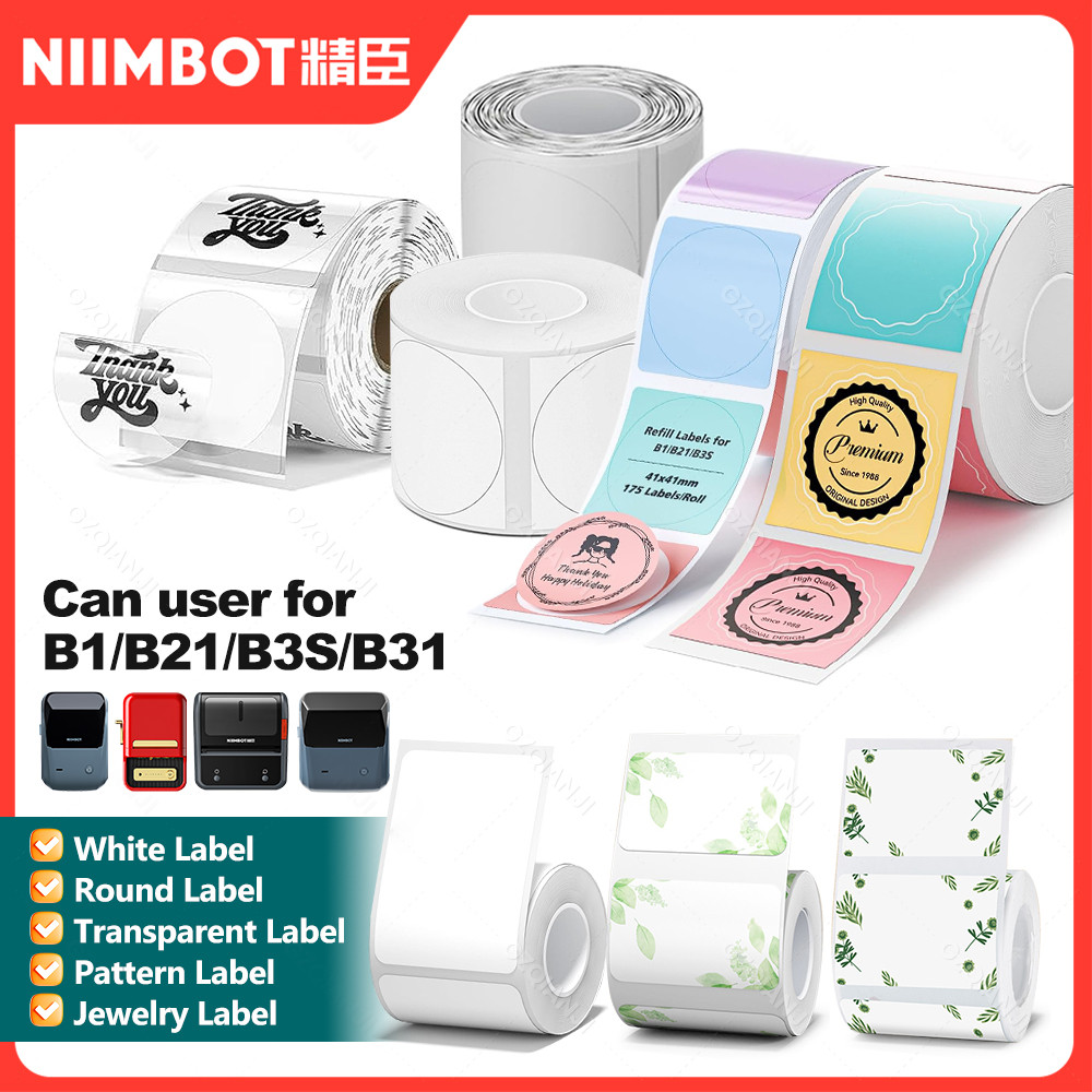

NiiMBOT White Round Color Label Sticker Self-adhesive Paper Thermal Waterproof Digital Number Cake