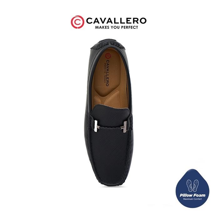 Sepatu Pria Loafers Moccasin Cavallero Turk Black Flat Shoes