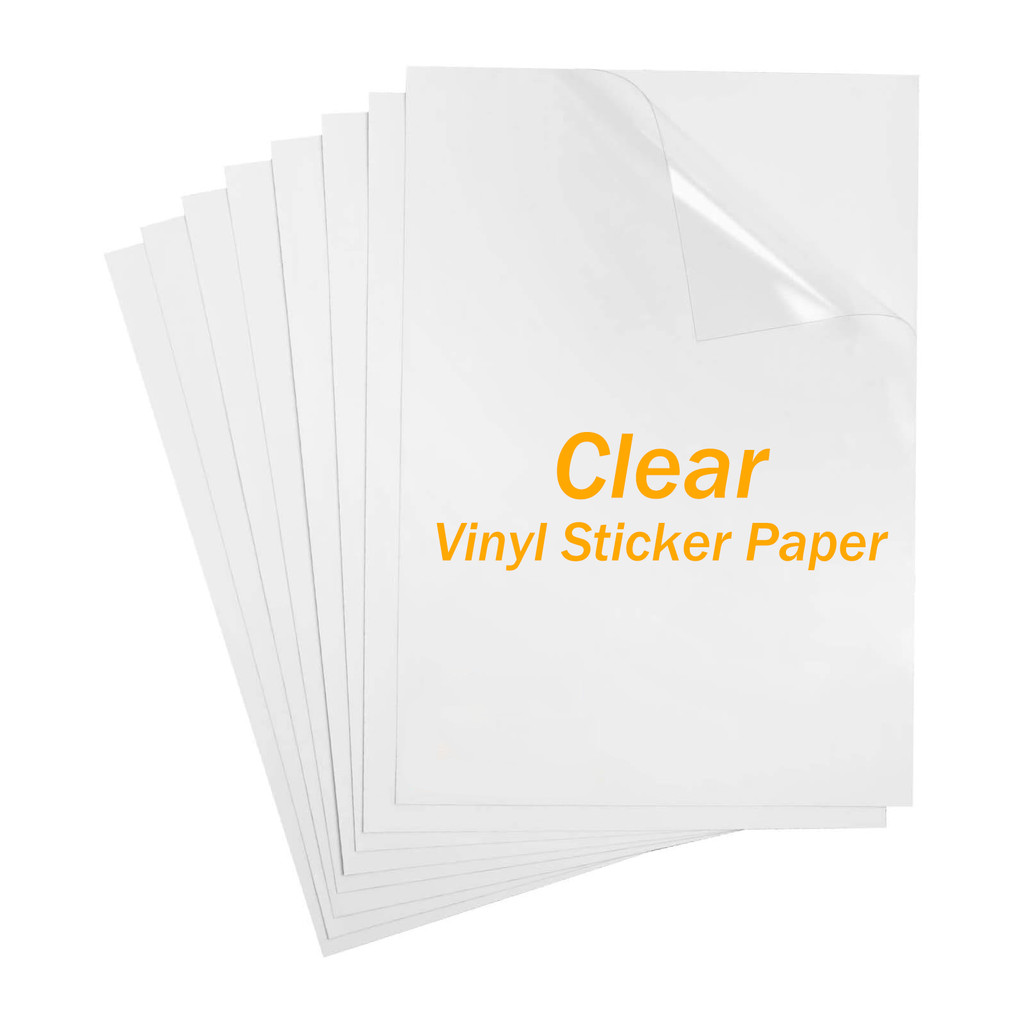 

10/20 Sheets A4 Clear Vinyl Sticker Paper Non-Waterproof Self-Adhesive for Inkjet Printer Office &