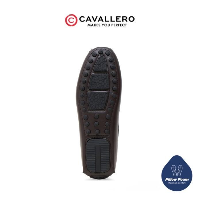 Sepatu Pria Loafers Moccasin Cavallero Primo Coklat Flat Shoes Kerja Kasual