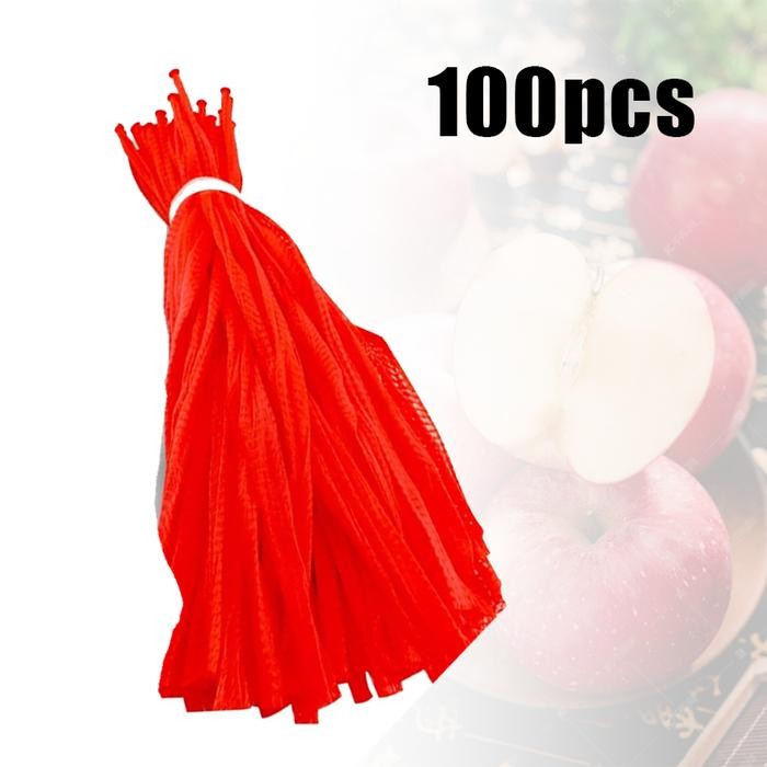 100pcs Jaring Buah Polynet Fruit Cover Net Pembungkus Buah Fruit Jaring Pembungkus Buah Untuk
