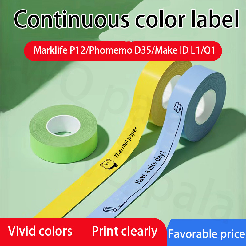 

3 Rolls Continuous Color Waterproof Thermal Synthetic Label Stationery Sticker Printable Label for