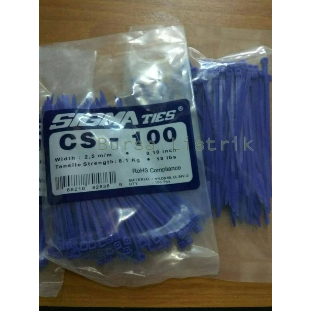 

Kabel Ties Sigma 10 cm Biru ( 100 mm)