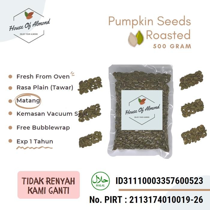 

New Pumpkin seeds roasted (matang panggang) 500gr biji labu kuning kupas