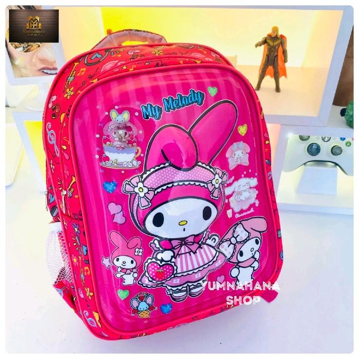 DISKON [YumnaHanaBags] Tas Ransel lampu LED 3D timbul Karakter kuromi chionroll melody anak sekolah