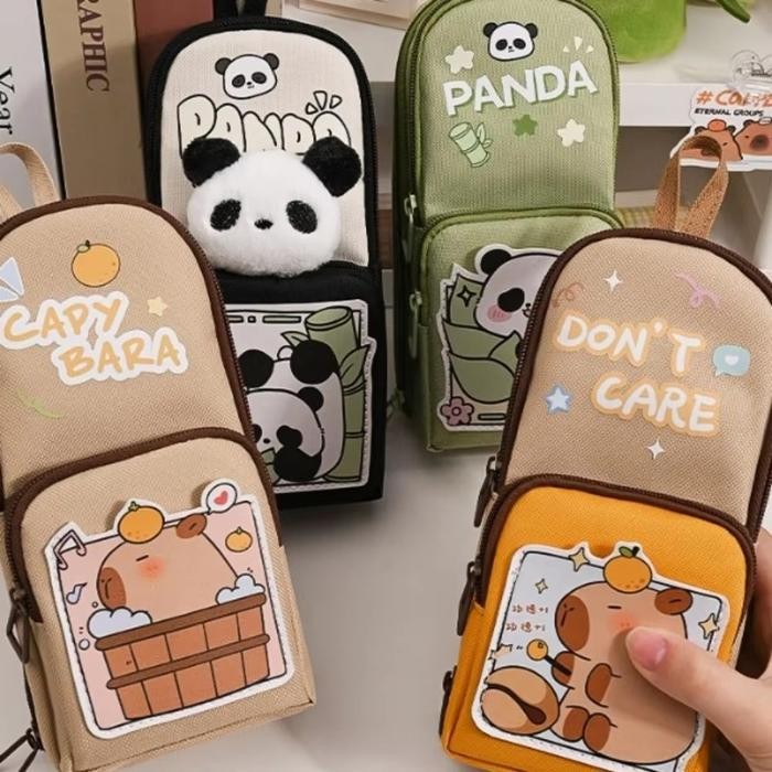 

ASLI TSA Tempat Pensil 3D 3 Resleting Karakter Kartun Kapasitas Besar Kotak Pensil Anak Sekolah 6