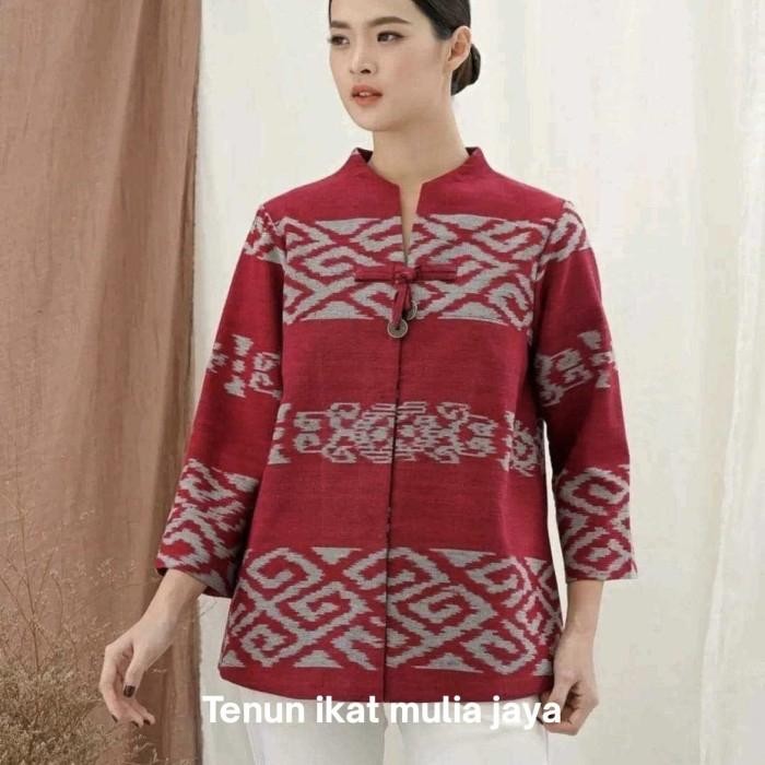 TERMURAH Blus tenun endek bali csm / baju kerja / blus batik READY STOCK