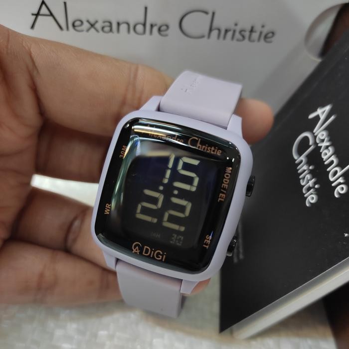 Jam Wanita DIGITAL ORIGINAL Alexandre Christie Ac 9369 LH Rubber St