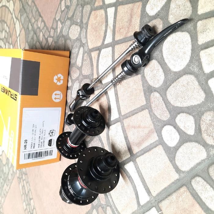 HUB SET ROAD BIKE NAP SET BALAP STRUMMER HR20 32H HITAM sparepart sepeda termurah
