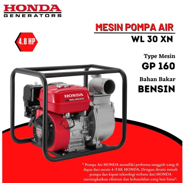 Mesin Pompa Air irigasi sawah Honda WL30XN Water Pump WL 30 XN 3 inch