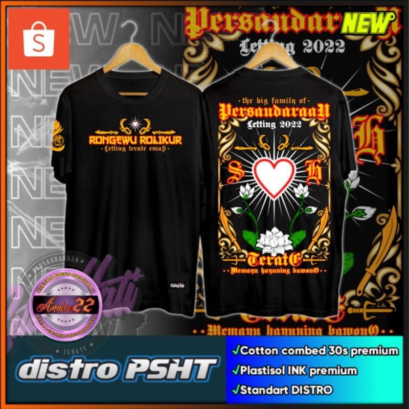 Ori KAOS PSHT LETTING 2022 TERATE EMAS (KODE A1) PANJANG