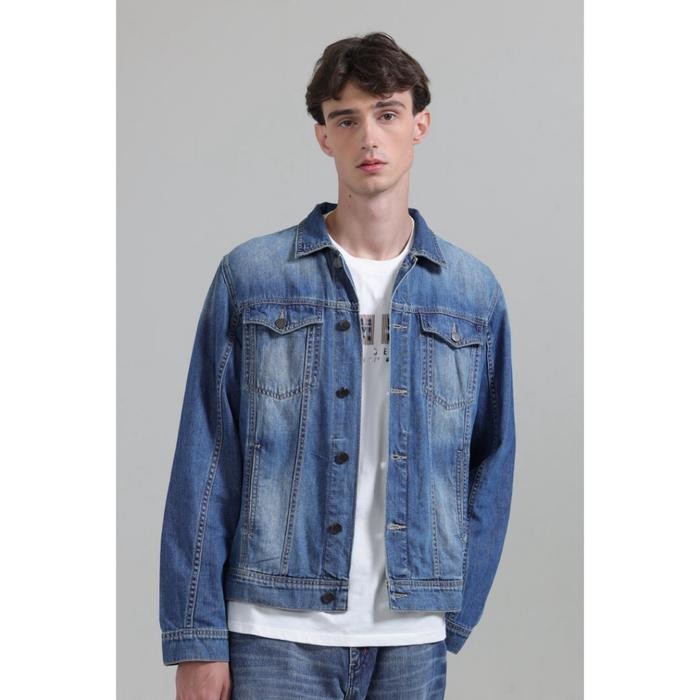 Emba Denim - Johnny Jaket Denim Trucker Regular Fit Casual Biru