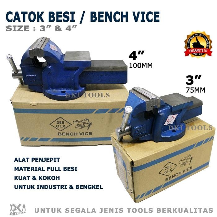 Catok Paron Ragum Besi Glx Bench Vice Vise Alat Jepit 3"-4" Inch
