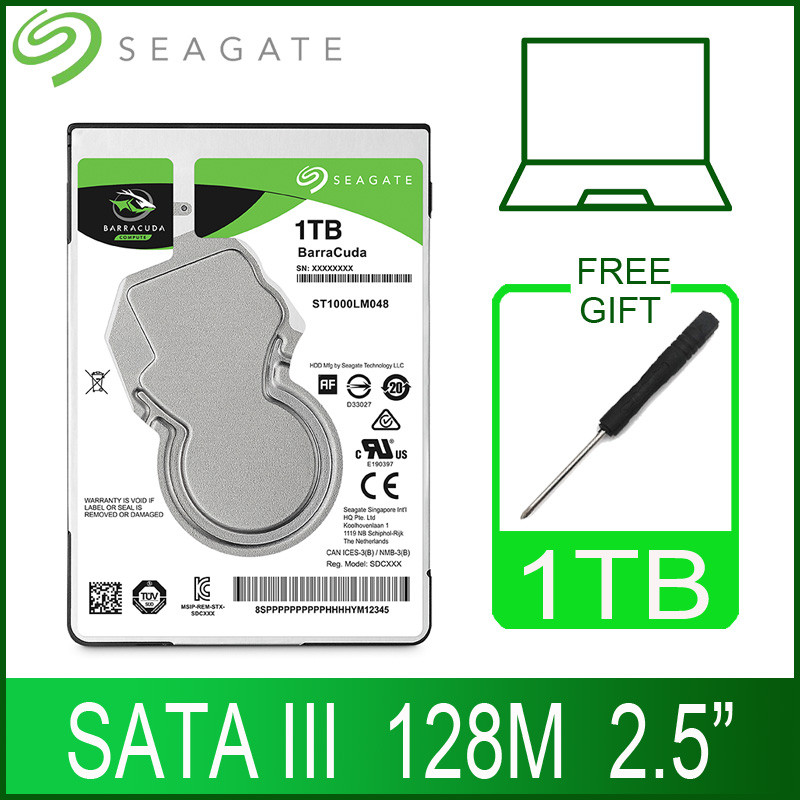 Seagate 1TB Laptop Hard Drive Disk 1000GB 2.5" Internal HDD Harddisk SATA III 128M Cache 7mm 5400RPM