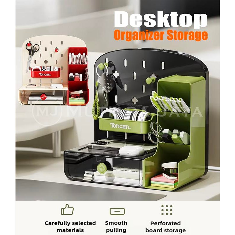

Toncen Rak Kotak Tempat Pensil Atk Kunci Meja Organizer Premium