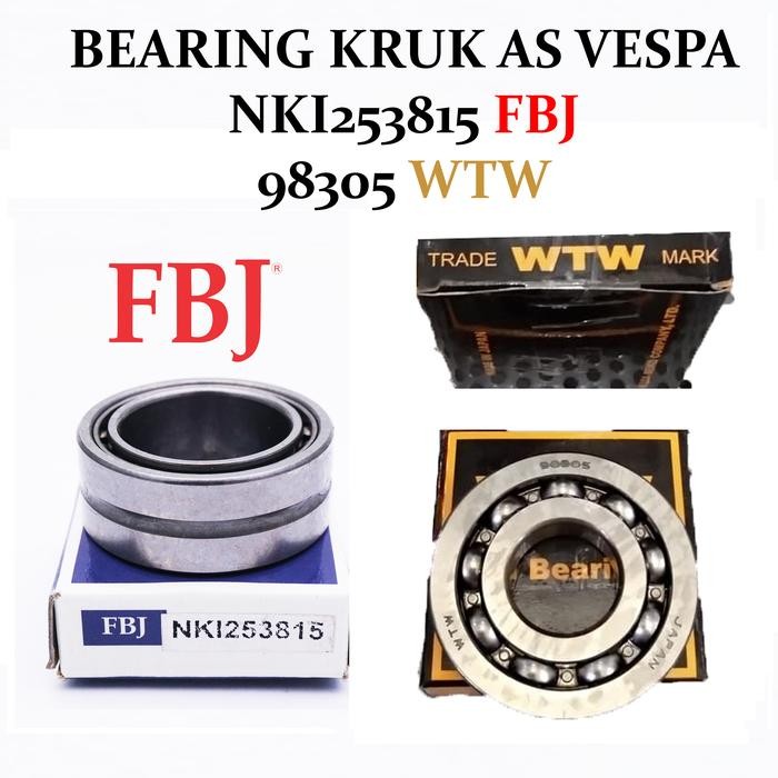 Termurah Bundle Bearing Vespa 5 Pcs Nki253815 Fbj & 5 Pcs 98305 Wtw