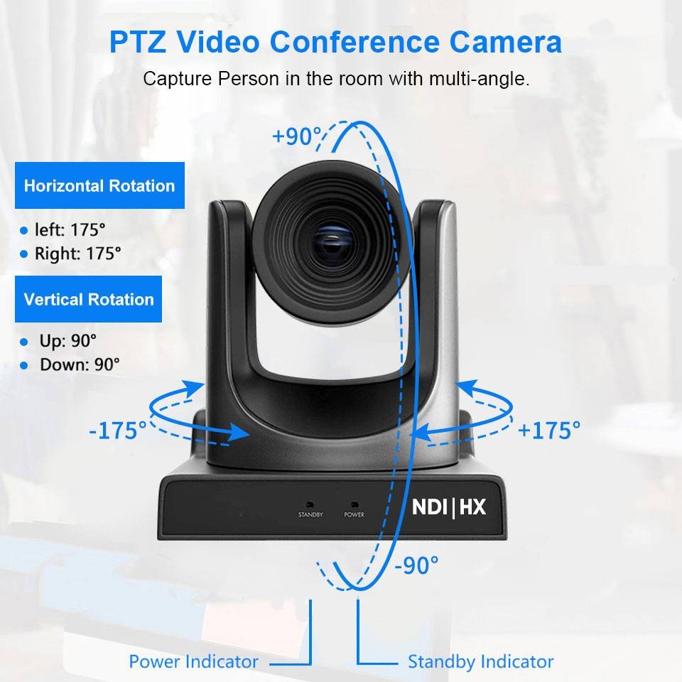 Runpu AI Tracking NDIHX Ptz Camera 12/20/30x zoom Ptz Conference Camera with SDI HDMI USB output for