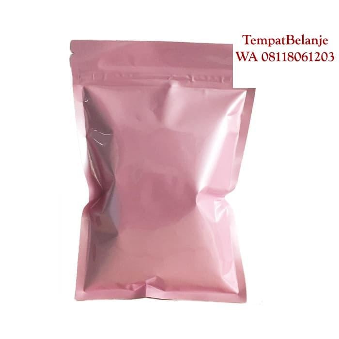 pink glossy 12 x 18 Ziplock kantong plastik warna bubuk kopi masker Kode 101