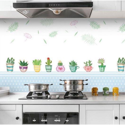 Setiker Stiker Gambar Walpeper Dekorasi Penghias Dinding Dapur Rumah