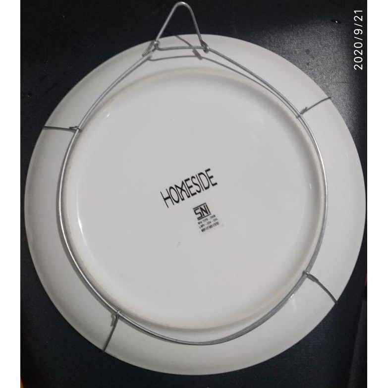 PIRING MAKAN KERAMIK HIASAN DEKORASI DINDING WALLDECOR BATIK BIRU