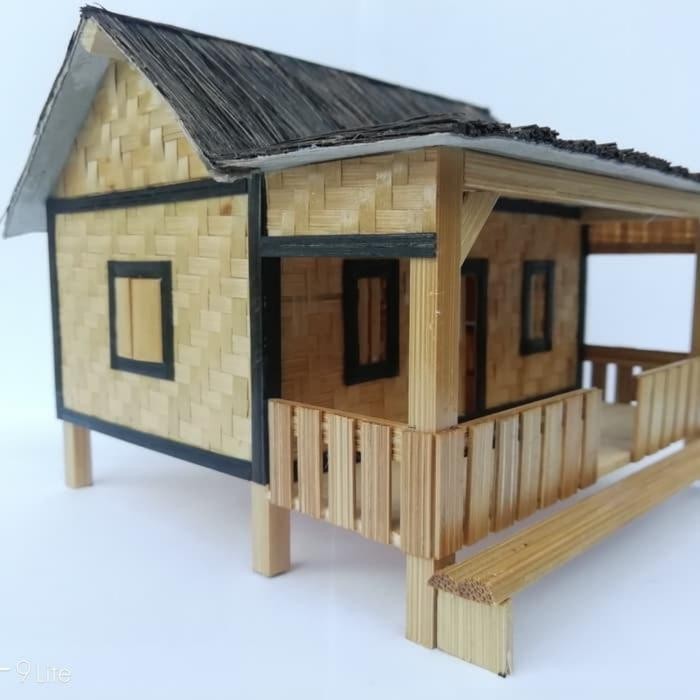 miniatur rumah adat sunda bambu ijuk