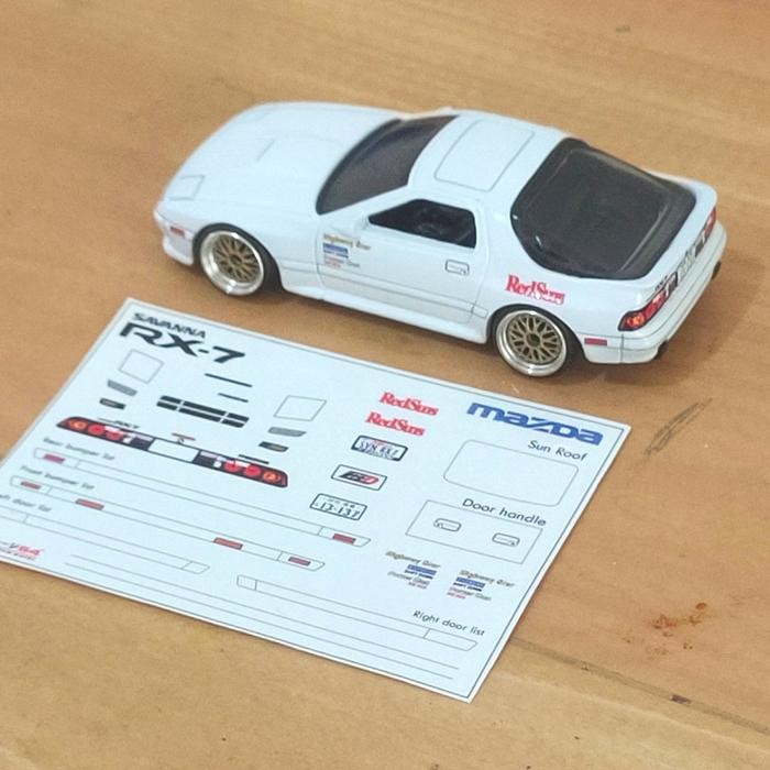 Decal Hotwheels '89 Savanna RX7 initial-D