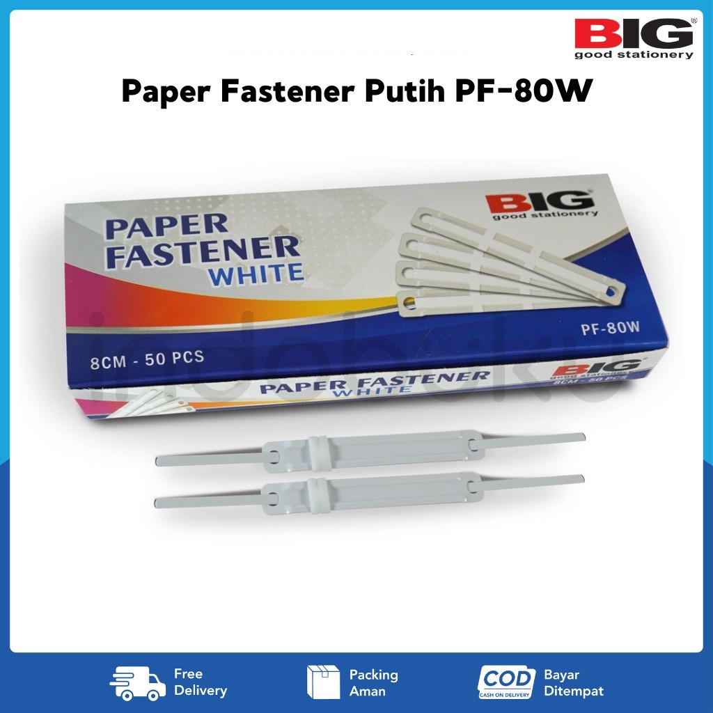 

Paper Fastener White Big PF80w 8cm isi 50pcs