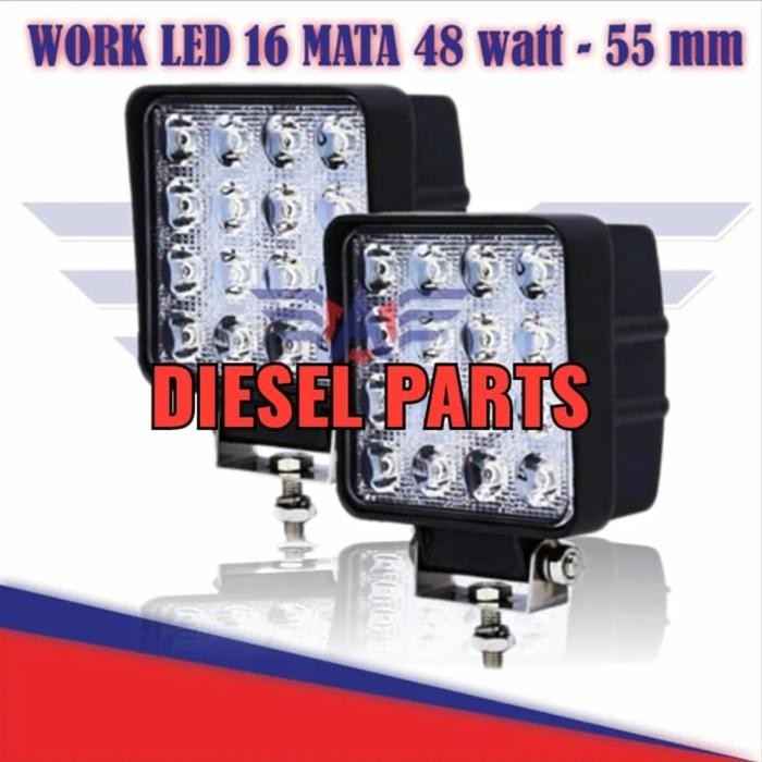 LAMPU SOROT/ LAMPU KERJA/ LAMPU LED EXCAVATOR FORKLIFT WHELL LOADER LIUGONG XCMG, XGMA, 16LED 48W