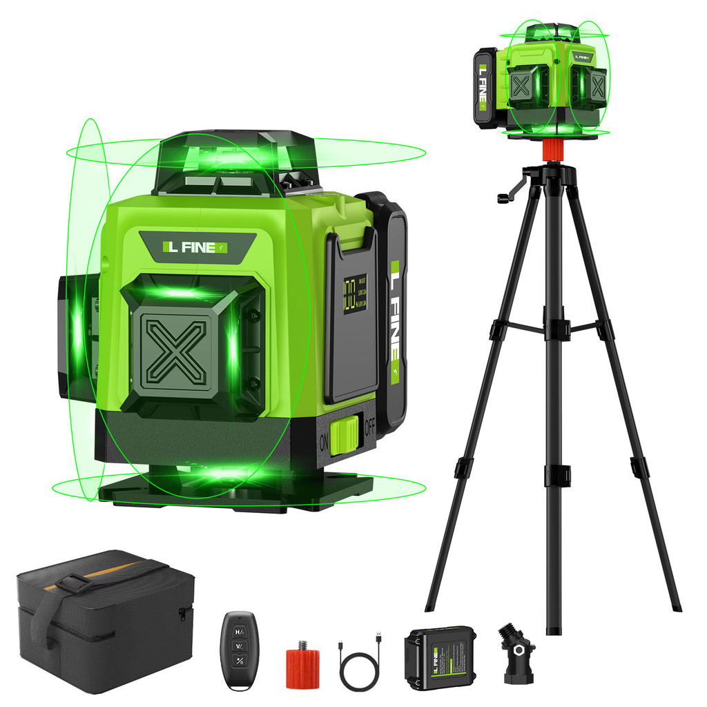 LFINE Laser Level Self-Leveling Horizontal Vertical Cross Nivel Laser 16-line Green Light
