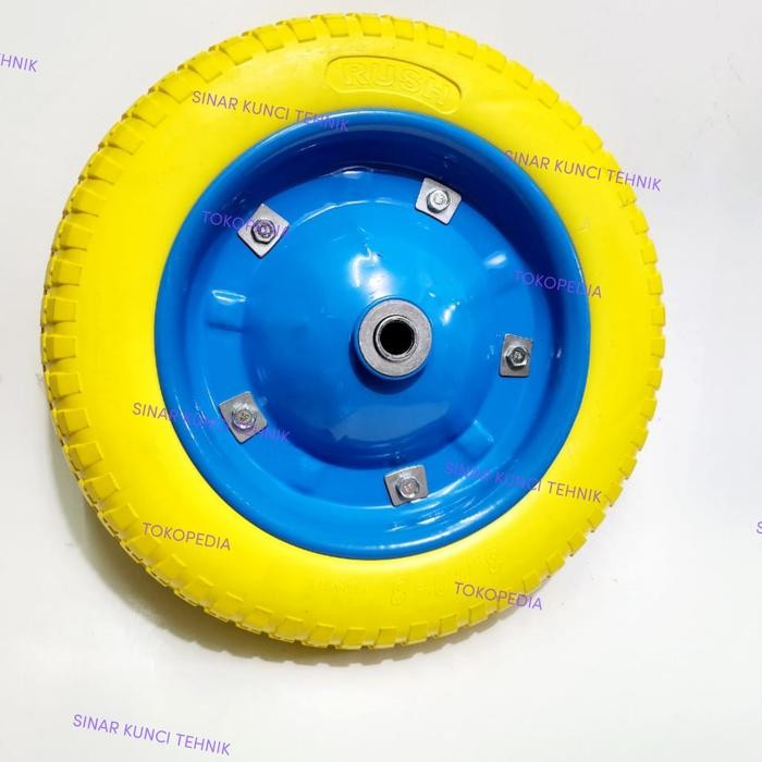 Roda Ban Gerobak Warna FullSet / Roda Sorong PU Angkong Mati / Roda Ban Gerobak Universal
