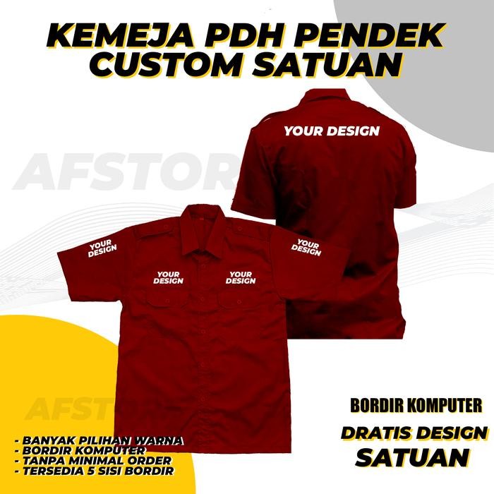 NEW Kemeja Pdl Pria Wanita Bordir Custom Desain Logo Sendiri Satuan