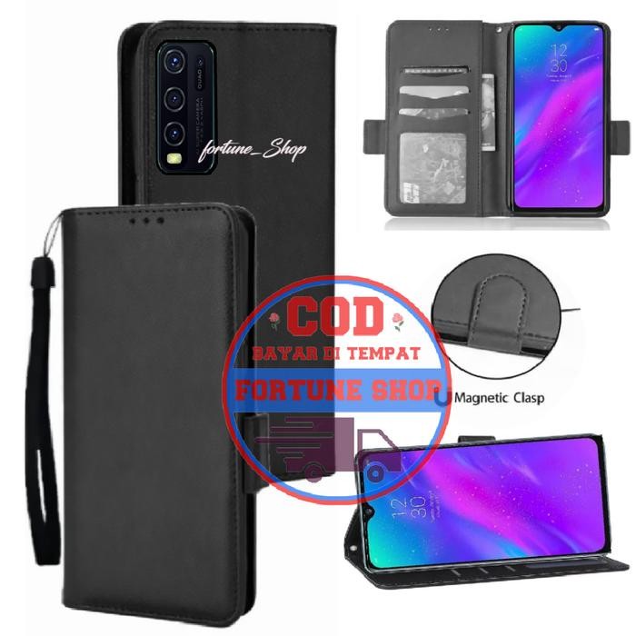 CASE DOMPET HP VIVO Y20 Y12S Y20S Y20I LEATHER FLIP WALLET KULIT CASING DOMPET COVER SARUNG HP KODE