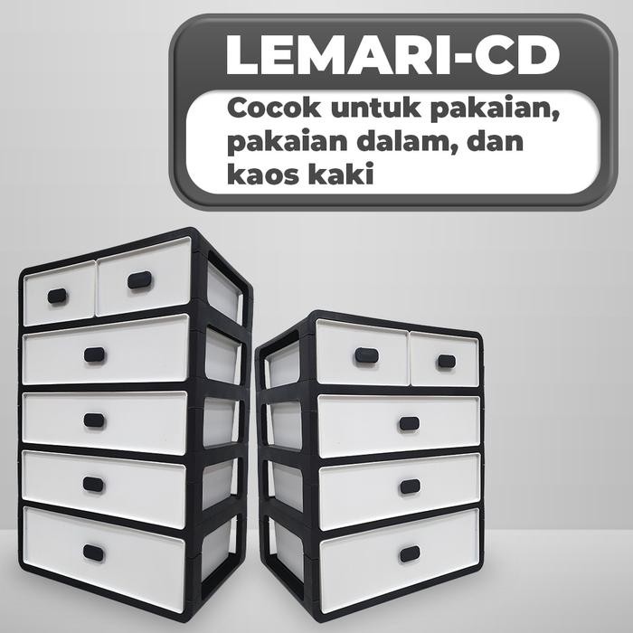 (Allthebest) MEGAM Storage Box Laci Susun Storage Cabinet Plastik Lemari Serbaguna Pakaian Dalam