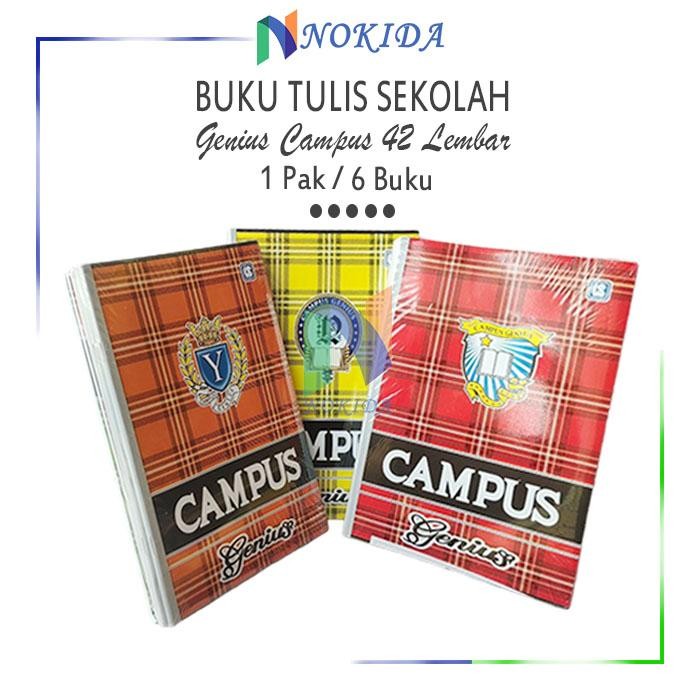 

ASLI Nokida Buku Tulis Kampus 42 Lembar [1 Pack/6 Buku] / Buku Campus 1 Pak Genius Ukuran Besar
