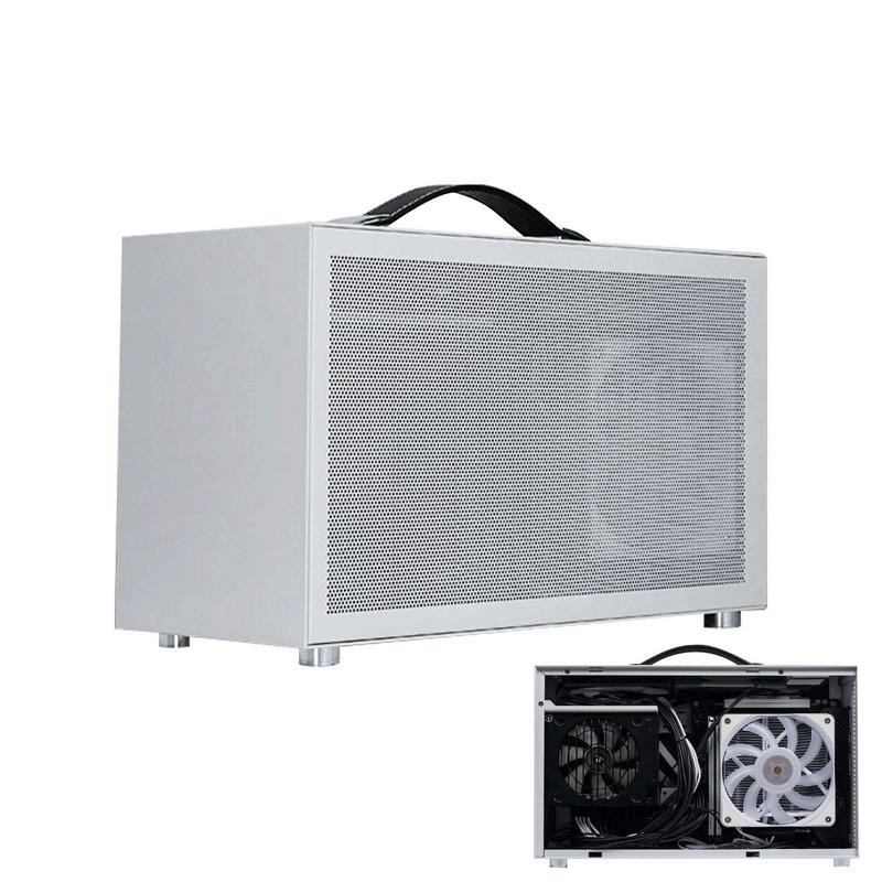 CPU Case Holder PC Holder Computer Case High Airflow Fan Desktop Case with Mesh Front Panel Portable