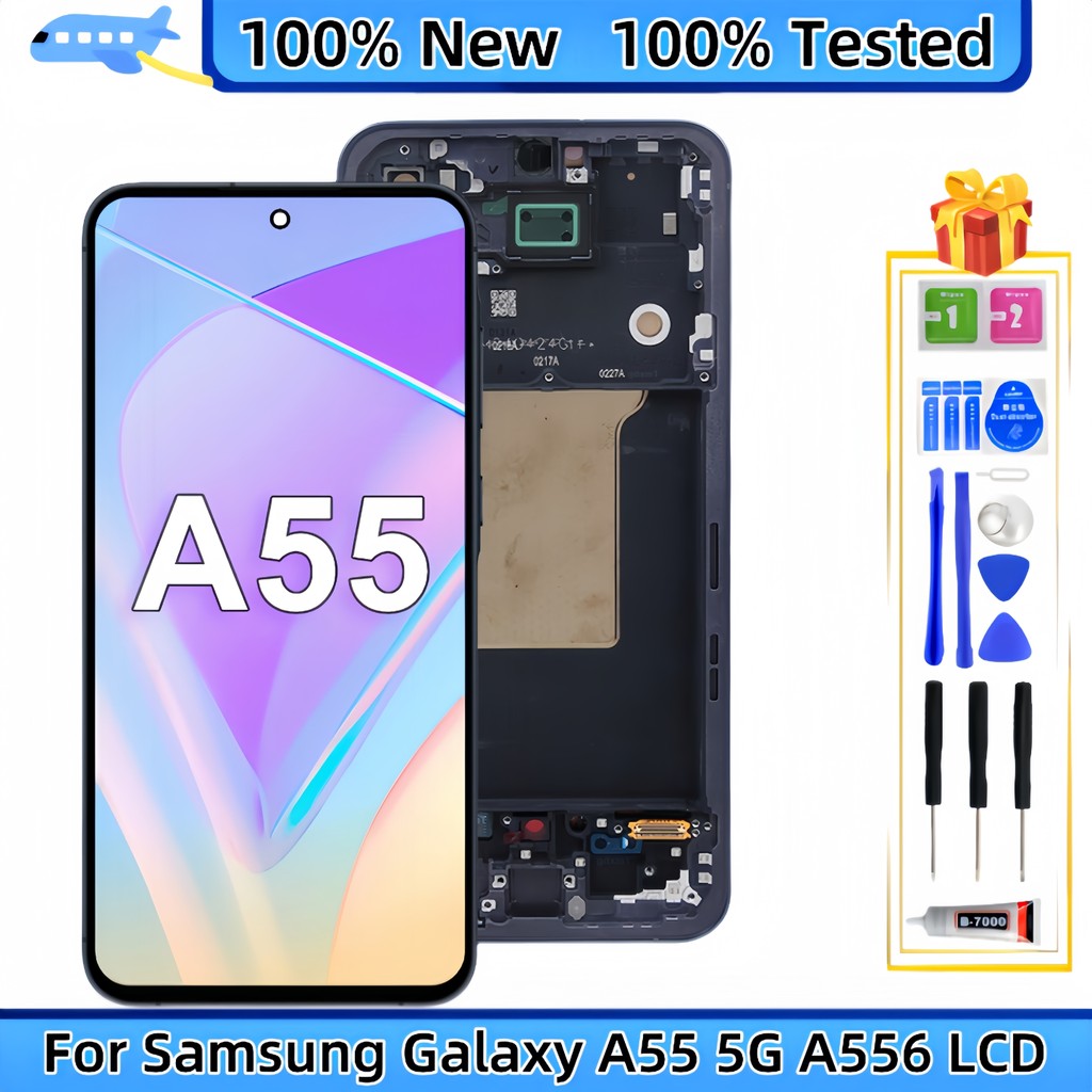LCD Display Touch Screen Digitizer Assembly Replacement, Samsung Galaxy A55,SM-A556B,A556V, A556B/DS