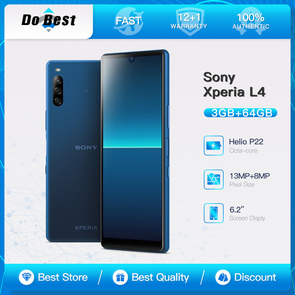 Original Sony Xperia L4 Phone Single/Dual SIM Card 6.2'' 3GB RAM 64GB ROM 13MP Triple Rear Camera Oc