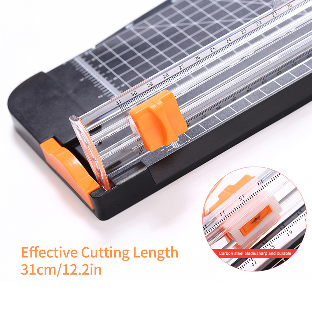 

Portable A4 Paper Cutter 12.2 Inch Cut Length Desktop Paper Trimmer with Security Cutter Head Side
