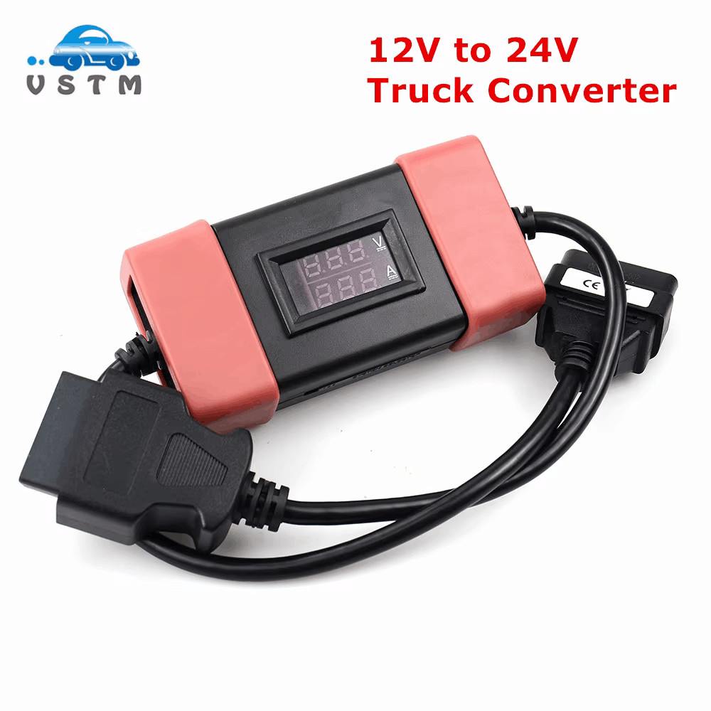 Best 24V To 12V Heavy Duty Truck Diesel Adapter Connector Cable Tools For Thinkdiag Obd2 Scanner For