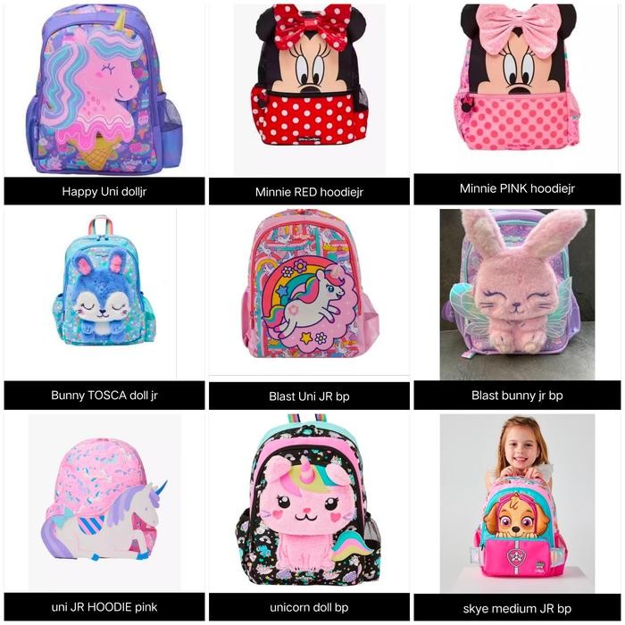 TAS SMIGGLE JUNIOR BACKPACK/ TAS RANSEL ANAK/ MINNIE, UNI, BUNNY/ KADO